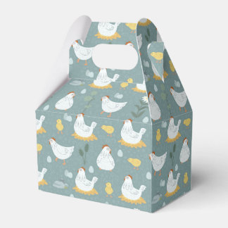 Chickens Dreaming in the Coop in Teal  Favour Box
