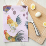 Chickens & Eggs Barnyard Farm Country Watercolor Tea Towel<br><div class="desc">Decorate your kitchen with this cute towel. Makes a great housewarming or anniversary gift! 
You can customise it and add text too.
Check my shop for lots more colours and patterns plus matching kitchen stuff!</div>