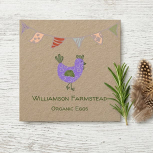 Chickens Farm Farmers Market Organic Eggs Business Square Business Card