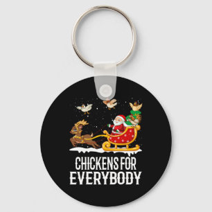 Chickens For Everybody Funny Christmas Chickens Wo Key Ring