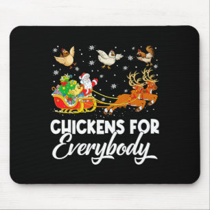 Chickens For Everybody Santa Sleigh Merry Christma Mouse Pad