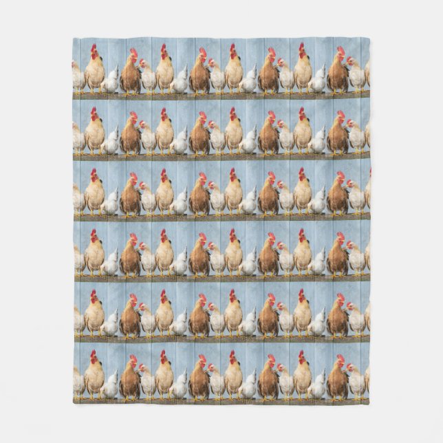 Chickens Galore Fleece Blanket (Front)