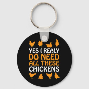 Chickens Gift Funny Farmers Chicken Lover Gift Key Ring