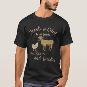 Chickens Goat Girl Women Mom Farmer T-Shirt