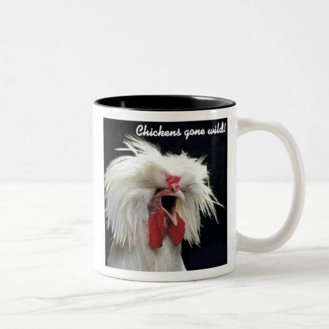 Chickens Gone Wild #2 Two-Tone Coffee Mug (Right)