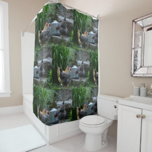 Chickens Gossiping Around The Water Cooler Shower Curtain