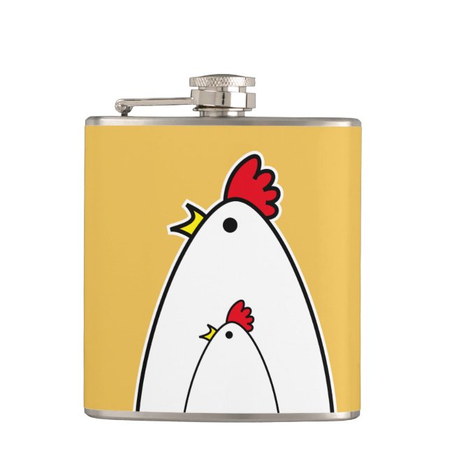 Chickens Hip Flask (Front)