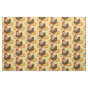 Chickens illustration custom kids' fabric