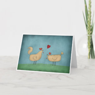 Chickens in Love Greeting Card