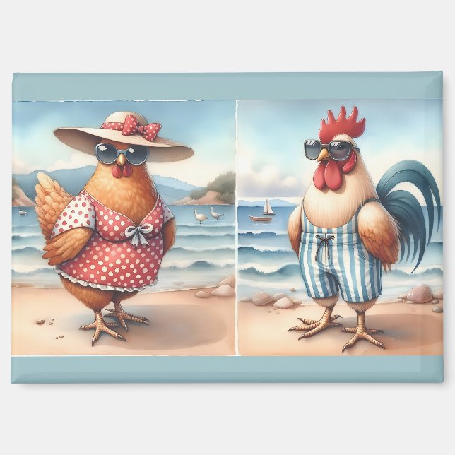 Chickens in Swimsuits at the Seaside Magnet (Front)