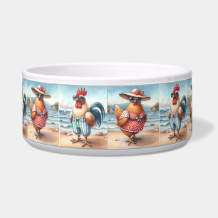 Chickens in Swimsuits at the Seaside Pet Dish