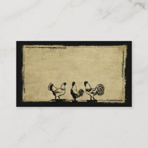 Chickens In The Barnyard- Prim Biz Cards
