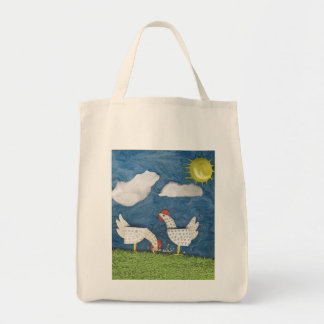 Chickens in the Yard - diorama picture Tote Bag
