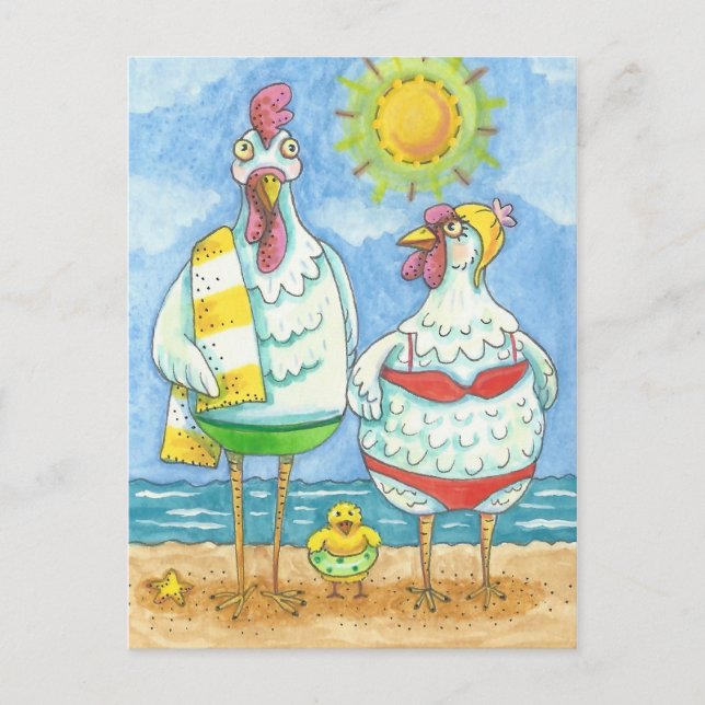 CHICKENS OF THE SEA, FAMILY FUN CARTOON POSTCARD (Front)