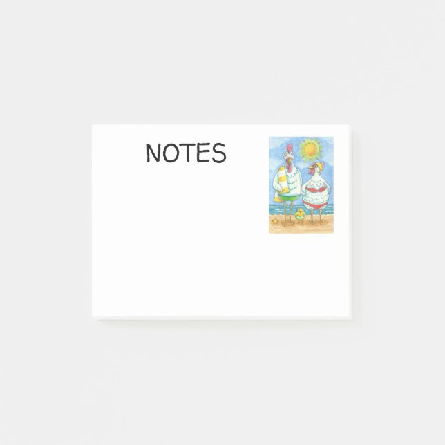 CHICKENS OF THE SEA, FUNNY CARTOON Post-it® Notes (Front)