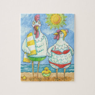 CHICKENS OF THE SEA, FUNNY CARTOON PUZZLE