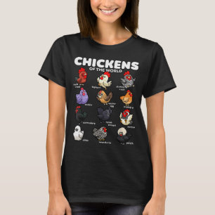 Chickens Of The World Funny Cartoon Chicken Breeds T-Shirt