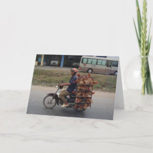 Chickens on Motorbike-Vietnam Card