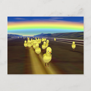Chickens on the Road Postcard