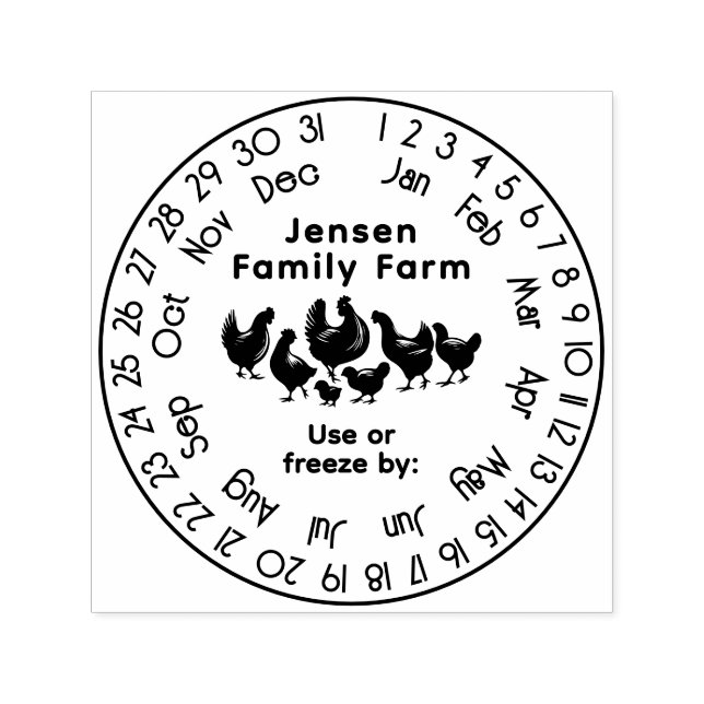 Chickens Perpetual Calendar Freshness Date #2S Self-inking Stamp (Design)