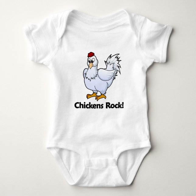 Chickens Rock! Baby Bodysuit (Front)