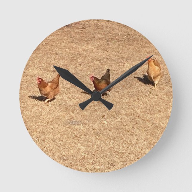 Chickens Round Clock (Front)