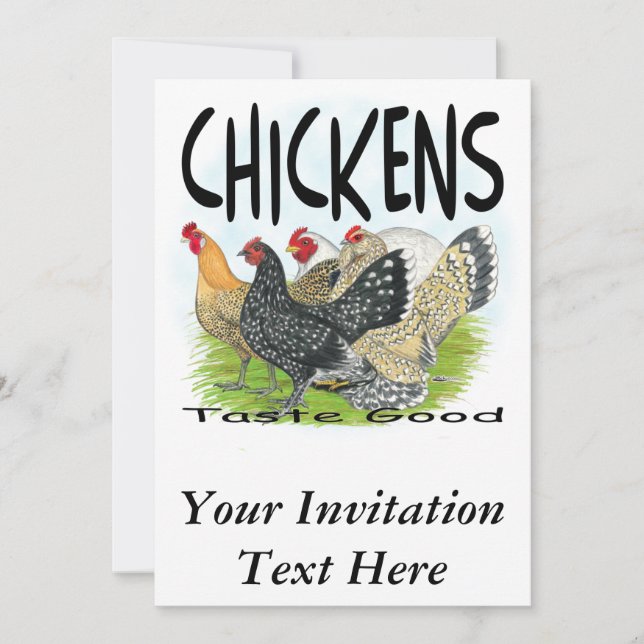 Chickens Taste Good! Invitation (Front)