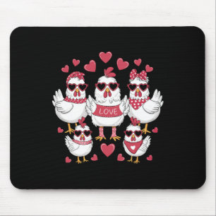 Chickens Valentines Day Love Valentine Cute Hearts Mouse Pad
