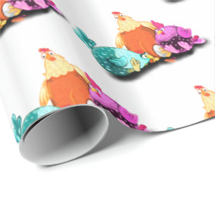 Chickens Waiting Egg To Hatch Funny Wrapping Paper