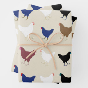 Chickens Wrapping Paper Sheets