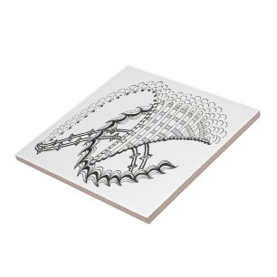 Chickenwheel Abstract Doodle Ceramic Tile