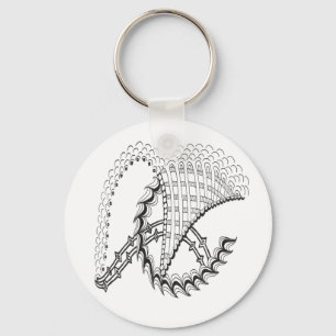 Chickenwheel Abstract Doodle Key Ring