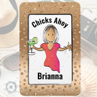 Chicks Ahoy Funny for Women Cruise Cabin Door