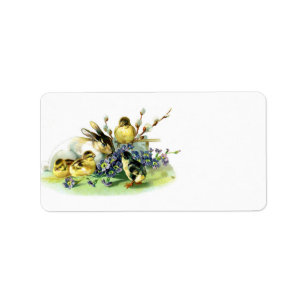 Chicks and Bunny Label