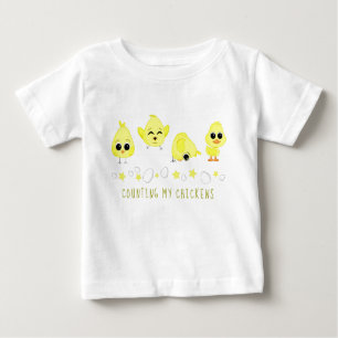 Chicks and Duckling Counting My Chickens Saying Baby T-Shirt