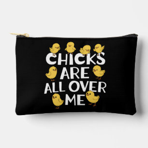 Chicks Are All Over Me Funny Easter Accessory Pouch