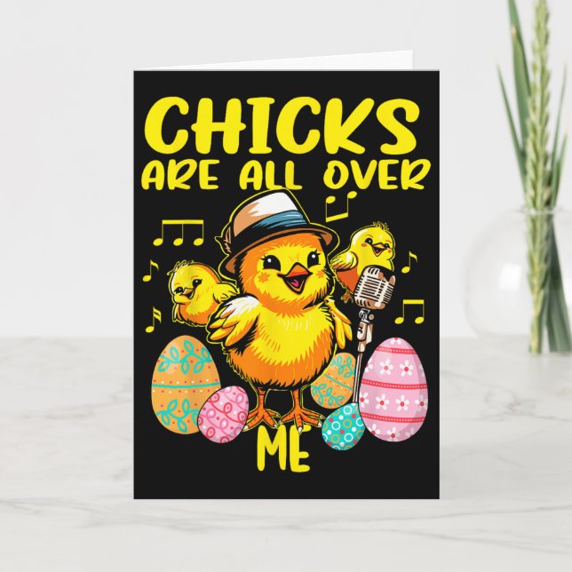 Chicks Are All Over Me Funny Easter  Card (Front)