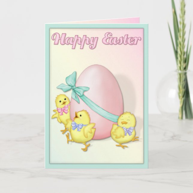 Chicks Celebrate Easter Holiday Card (Front)