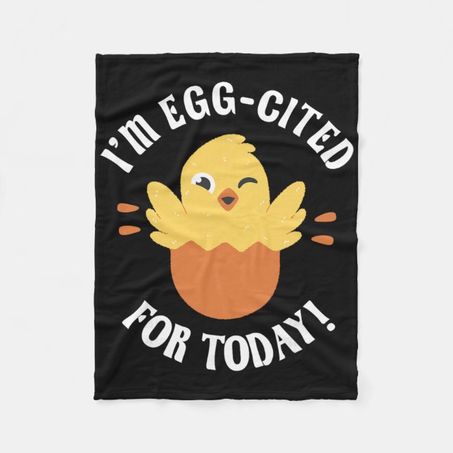 Chicks Design Chicken Lover Egg-cited Hatching Chi Fleece Blanket (Front)