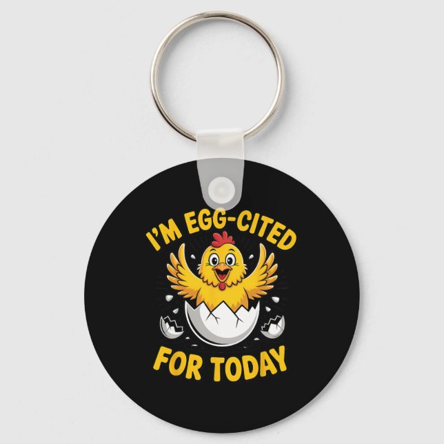Chicks Design Chicken Lover Egg-cited Hatching Chi Key Ring (Front)