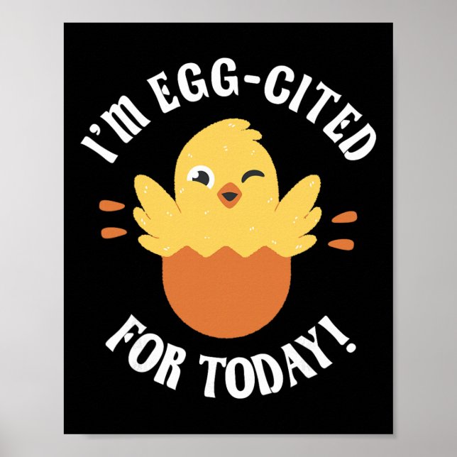 Chicks Design Chicken Lover Egg-cited Hatching Chi Poster (Front)