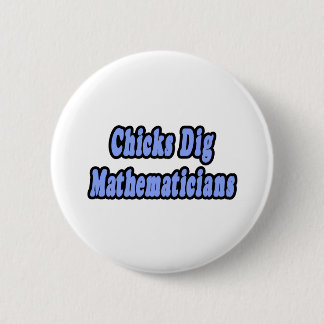 Chicks Dig Mathematicians 6 Cm Round Badge