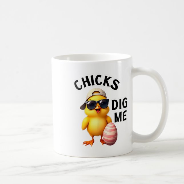 Chicks Dig Me Easter  Coffee Mug (Right)