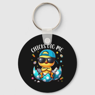 Chicks Dig Me Easter Cool Chicks Happy Easter Todd Key Ring