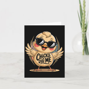 Chicks Dig Me Easter Day For Men Boys Happy Easter Card