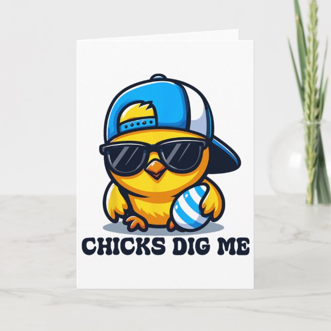 Chicks Dig Me Easter Funny Easter For Toddler Boys Card (Front)