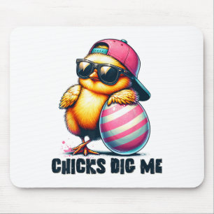 Chicks Dig Me Easter Funny Easter For Toddler Boys Mouse Pad