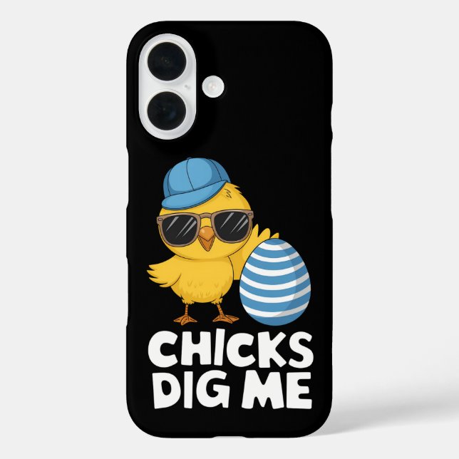 Chicks Dig Me Easter Funny Egg Hunt Case-Mate iPhone Case (Back)
