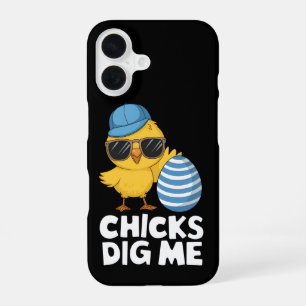 Chicks Dig Me Easter Funny Egg Hunt iPhone 16 Case