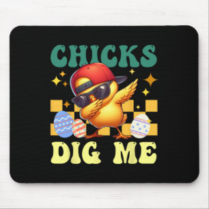 Chicks Dig Me Easter Toddler Boys Men Funny Happy Mouse Pad